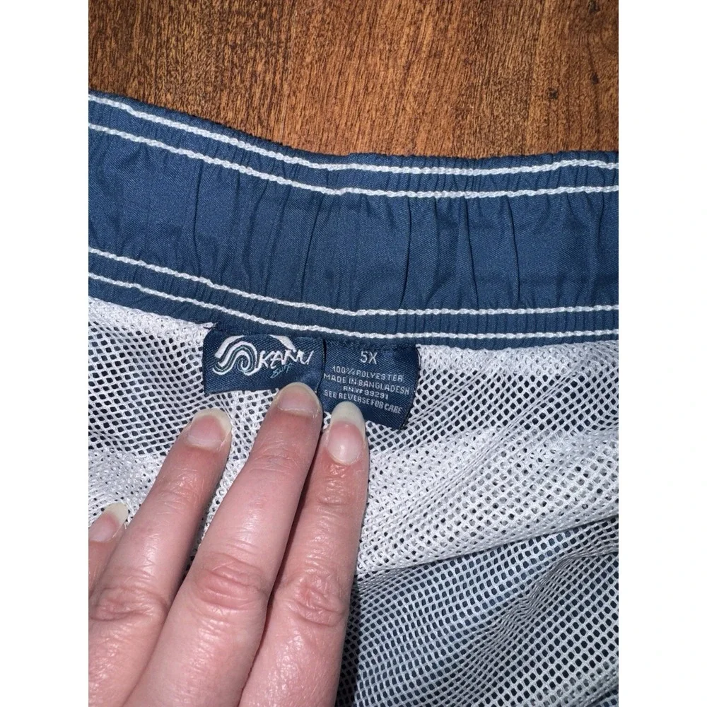 Kanu Surf Mens Swim Trunks Size 5XL Plus Blue Mesh Lining Board Shorts NWT